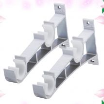 2 pièces raccords de rideaux en alliage d'aluminium Double support Type de poisson Double Code support de tringle à rideau