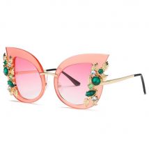 Femmes lunettes de soleil chat oeil en forme de fleur lunettes de soleil Protection UV femme dames lunettes de soleil
