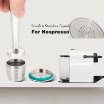 Capsules de café rechargeables de Nespresso, 4 pièces, dosette, en acier inoxydable, Espresso, filtre, doseur, réutilisables, Coffeeware