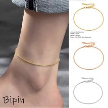 Chaîne de cheville en acier inoxydable pour femmes, bijoux de plage, ajustable, été