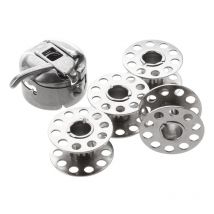 Caisse de canette de machine à coudre domestique + 4 bobines s'adapteront, frère janome, chanteur + plus