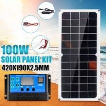 100W panneau solaire 18V double USB avec 3W lampe à LED + 10A USB régulateur solaire chargeur contrôleur pour voiture Camping extérieur lumière
