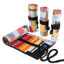 OOTDTY 12/24/36/48/72 trous grand rouleau de toile stylo rideau crayon sac étui de maquillage
