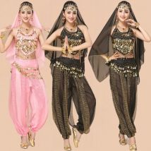 Adulte danse du ventre Costume pour femmes 4 pièces Costume danse du ventre Costume Performance orientale 4pcs ensemble noir danse du ventre vêtements