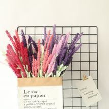 12 têtes/BOUQUET romantique Provence artificielle lavande Bouquet avec feuilles vertes famille mariage jardin décoration