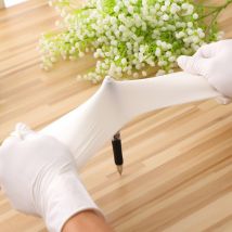Gants jetables 50 pièces gants en Latex Nitrile blanc nettoyant des gants longs de 12 pouces
