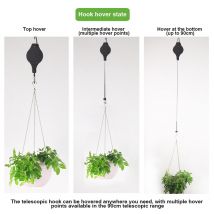 Cintre rétractable à poulie | Cintre à suspendre pour plantes à fleurs, paniers de jardin,