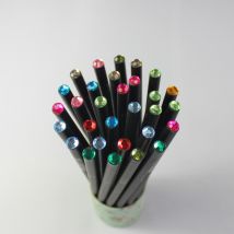 12 pcs/lot crayon couleur noire Standard crayon Specil brillant crayon cristal belle commodité pratique peinture