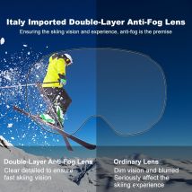 PHMAX – lunettes de Ski magnétiques pour homme et femme, Double couche, Anti-buée, Anti-éblouissement, verres jaunes, pour l'hiver