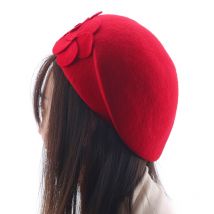 Béret de laine bérets d'hiver femmes hiver feutre béret femmes florales feutre béret français bonnet Fedora chapeau bonnet hiver fleur