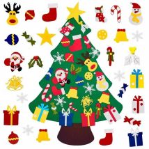 Arbre de noël en feutre avec lumière | Jouets de nouvel an, arbre artificiel mural suspendu, ornements, décoration de noël,