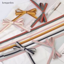 Kewgarden-rubans en coton à rayures | Bandes en sergé 10mm, ruban en Satin pour cheveux, bricolage, accessoires de vêtement, emballage court 10 Yards