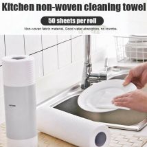 1 rouleau de papier de nettoyage serviette | Réutilisable, Non-tissé en bambou, vaisselle, nettoyage des serviettes, absorbant l'huile,