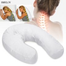 Oreiller en coton de | Oreiller U latéraux, coussin du dos du cou et de la taille lombaire, oreiller de massage, lit, oreiller de couchage
