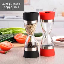 Ensemble de broyeur à poivre en forme 2 en 1 | Salière double agitateur à épices avec Rotor en céramique réglable pour outil de cuisine