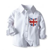Chemises d'école pour garçons | Chemise à col rabattu pour garçons, t-shirts haut blanc pour enfants de 2 à 7 ans
