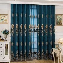 Rideaux de broderie Chenille haut de gamme pour salon salle à manger chambre rideaux occultants Style européen cantonnière de fenêtre de luxe