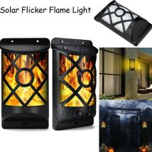 Applique murale solaire à 66 led, imperméable, conforme à la norme IP65, luminaire décoratif d&#39;extérieur, lumière blanche, flamme vacillante, idéal pour la nuit