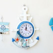 Ancre de mer Horloge murale création méditerranéenne en bois Style marin horloges nautiques Horloge Restaurant salon décoration de la maison