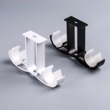Support de tringle à rideau pour tringle de 28mm, Double support de tringle à rideau en alliage d'aluminium, finition noir/blanc mat