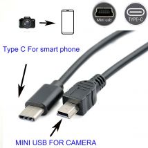 Câble OTG usb de TYPE C à mini pour canon IXUS 900Ti 95 IS 960IS 970IS 1000 HS sx caméra pour téléphone modifier l'image vidéo