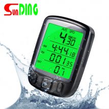 Sunding SD 563B étanche vélo ordinateur LCD affichage cyclisme vélo odomètre compteur de vitesse vert rétro-éclairage directe