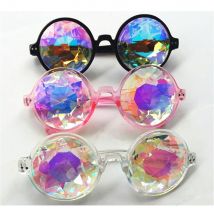 Lunettes de soleil Kaleidoscope, rondes, rétro, Festival Rave, pour hommes et femmes, de styliste holographique,