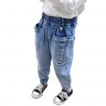 Bébé fille jean bouton mouche enfants jean pour filles printemps automne pantalon pour enfants Style décontracté enfants jean vêtements