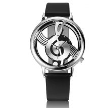 femmes à la montre bracelet en cuir musique Note cadran montre étudiants décontracté montre-bracelet