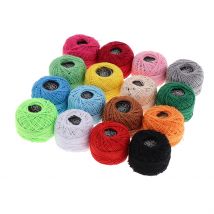 Paquet de 16 couleurs de coton mélangées-bobine de fil pour tricoter et crocheter-ensemble de fils de coton en 16 couleurs