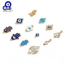 Oeil chanceux Fatima Hamsa main papillon turc mauvais œil breloques ensemble alliage pour Bracelet collier bijoux faisant des accessoires BD378