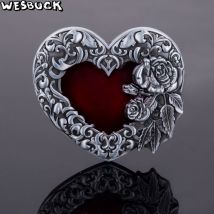 WesBuck BrandNew 3D rouge amour Roses boucle de ceinture classique hommes femmes accessoires de jean