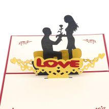 3D Up carte de voeux coupe Courtship Invitations de mariage carte de voeux mariage Valentine Invitations de voeux cartes