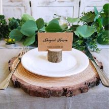 10 pièces en bois souche porte-cartes de visite porte-badge de fête de mariage support Table Menu Photo porte-cartes pratique