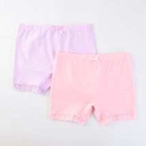Culottes en coton et dentelle, 2 pièces/lot, pantalons de sécurité, Shorts pour enfants, vêtements pour petites filles de 2 à 10 ans