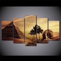 Affiches d'egypte célèbre pyramide et Sphinx | Affiches modulaires HD de 5 panneaux, décor de maison, toile, tableau mural imprimé pour salon