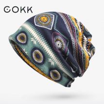 COKK – Bonnet de protection en coton pour femme et homme, style Vintage, élastique et extensible, idéal pour l'automne et l'hiver