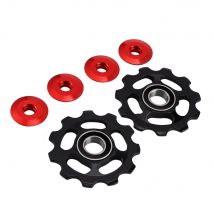 2 pièces en alliage d'aluminium vélo roue de vélo dérailleur arrière poulie 11T pour vélo ultra-léger vtt vélo roue arrière pièces de vélo