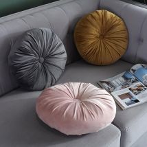 Coussin de siège européen coussin de siège rond tissu de velours couleur unie coussin arrière canapé oreiller lit oreiller décoration de la maison