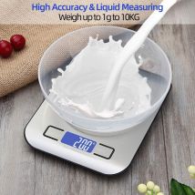 Balance de cuisine alimentaire numérique affichage LCD 10KG cuisson échelle de mesure étanche pour la cuisson à la maison en acier inoxydable