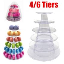4/6 couche Macarons tour d'affichage PVC Macaron tour support Fondant gâteau support mariage gâteau décoration outil