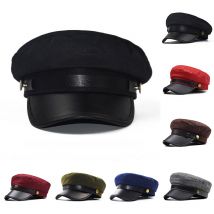 Chapeau en laine Beret pour femmes, chapeau de violon noir, casquette plate de Style français, , Streetwear, tendance, automne
