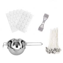 Mèches autocollant Kit de fabrication de bougies fixateur Pot verseur acier inoxydable Portable débutants parfumés artisanat outils fête coffre-fort maison