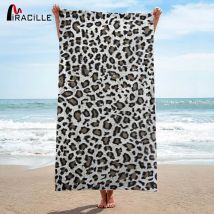 Miracille noir Dot serviette de bain léopard serviettes salle de bain absorbant séchage maillots de bain serviettes de plage femme tapis de plage pour les
