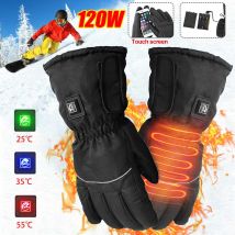 1 paire de gants de Moto coupe-vent étanche électrique chauffé Moto écran tactile alimenté par batterie Moto gants d'équitation hiver