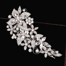 Beaux bijoux de cheveux de mariage floraux cristal étincelant strass peignes de cheveux de mariée épingle à cheveux accessoires de fête W003