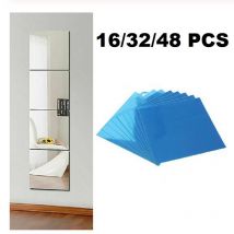 Autocollants muraux pour miroir carré en verre, décoration de la maison, décoration de la maison, décoration de 16x15CM, directe