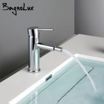 Poignée en laiton chromé simple | Un trou, Installation de attelles d'eau chaude et froide, robinet de toilette pour salle de bains