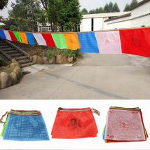 Drapeaux de prière bouddhiste tibétain, 20 pièces, différentes couleurs, drapeaux religieux en soie artificielle, drapeau du Tibet, fournitures bouddhistes