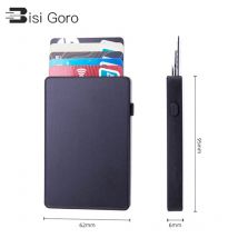 BISI GORO – portefeuille intelligent antivol, boîte unique en aluminium, RFID, pochette de , bouton-poussoir Pop-up, nouveauté porte-carte porte-cartes de visite